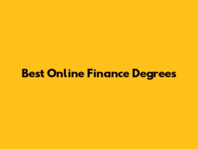 Best Online Finance Degrees