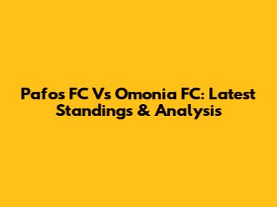 Pafos FC Vs Omonia FC: Latest Standings & Analysis