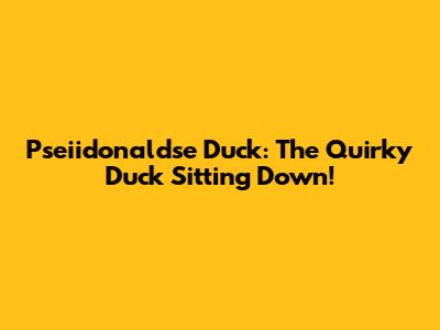 Pseiidonaldse Duck: The Quirky Duck Sitting Down!