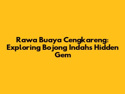 Rawa Buaya Cengkareng: Exploring Bojong Indah's Hidden Gem