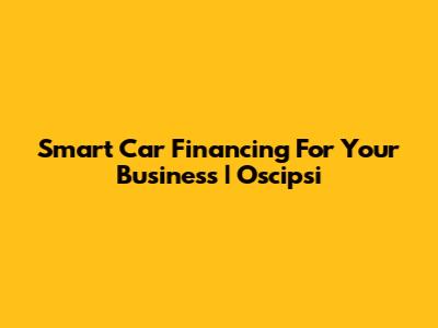 Smart Car Financing For Your Business | Oscipsi